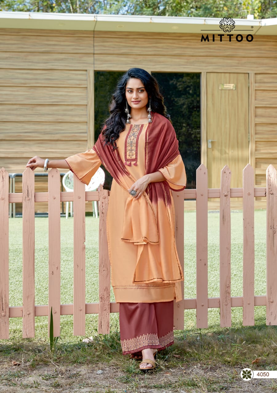 Mittoo Launched Manohari Vol 2 Banarasi Viscose With Work Designer Kurtis And Plazzo Wholesale Dealer Surat
