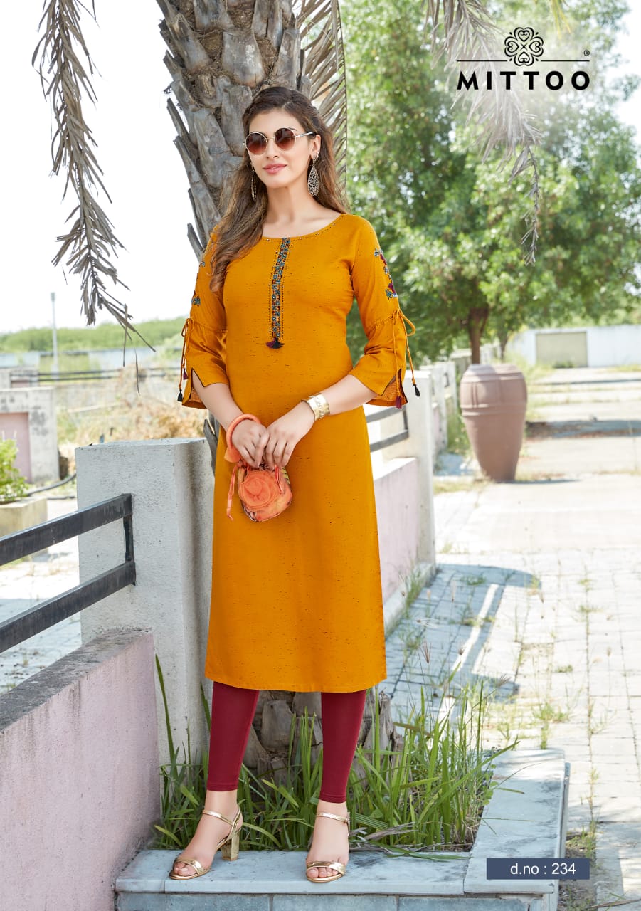 Mittoo Launched Payal Vol 15 Two Tone Viscose Rayon Fancy Designer Kurtis Wholesale Dealer Surat