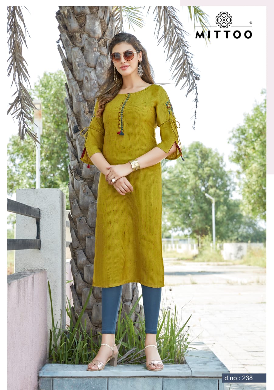 Mittoo Launched Payal Vol 15 Two Tone Viscose Rayon Fancy Designer Kurtis Wholesale Dealer Surat