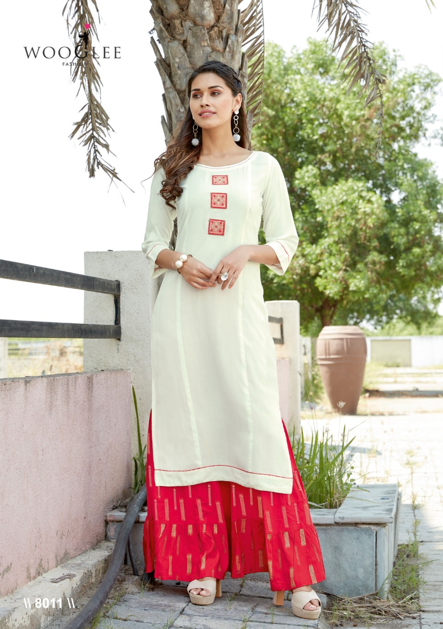 Mittoo Wooglee Presents Rose Vol 2 Heavy Rayon With Embroidery Handwork Kurtis Wholesale Dealer Surat