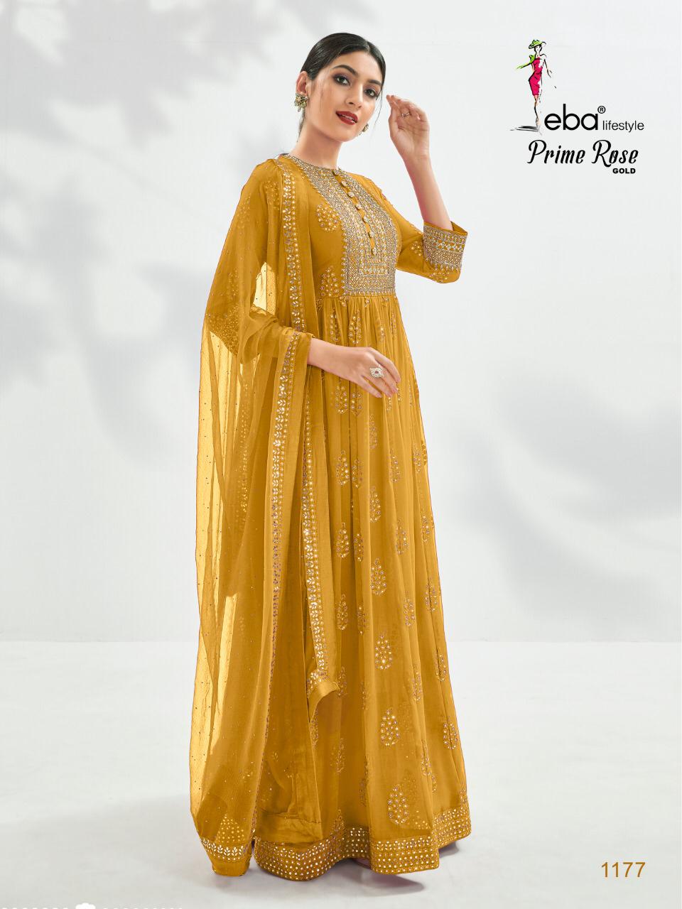 Eba Lifestyle Launched Prime Rose Gold Semi Pure With Heavy Embroidery Work Salwar Kameez Wholesale Dealer Surat