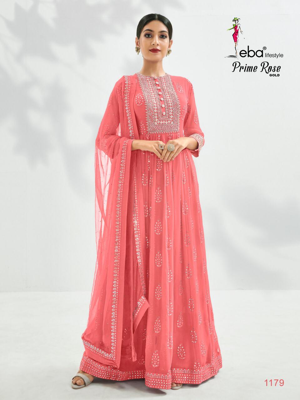 Eba Lifestyle Launched Prime Rose Gold Semi Pure With Heavy Embroidery Work Salwar Kameez Wholesale Dealer Surat