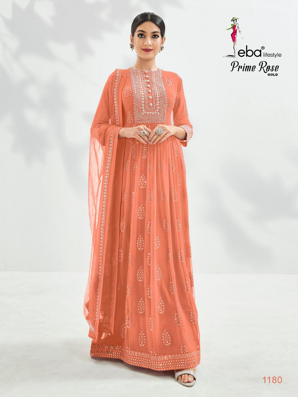 Eba Lifestyle Launched Prime Rose Gold Semi Pure With Heavy Embroidery Work Salwar Kameez Wholesale Dealer Surat