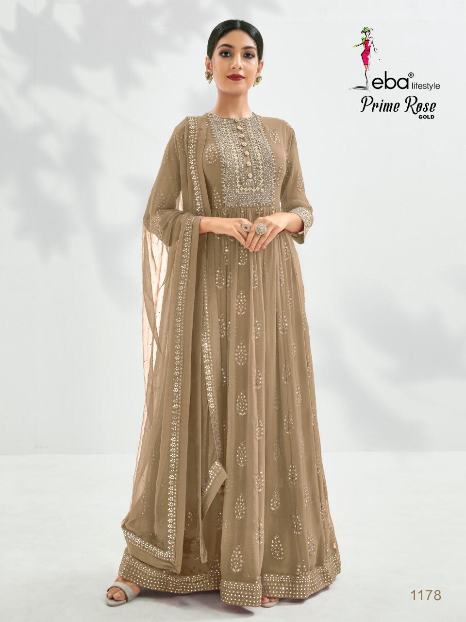 Eba Lifestyle Launched Prime Rose Gold Semi Pure With Heavy Embroidery Work Salwar Kameez Wholesale Dealer Surat