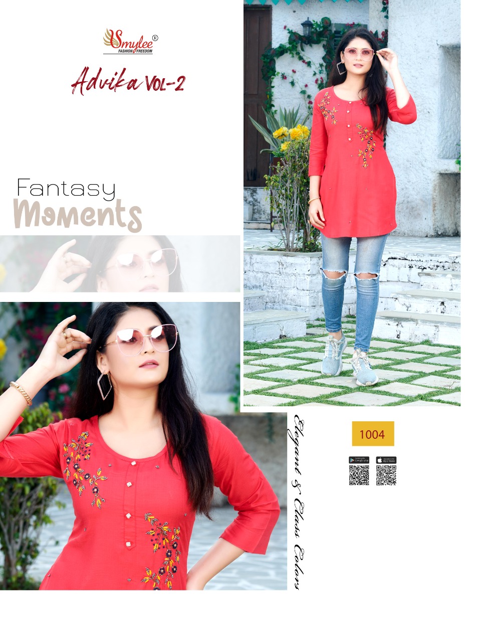 Smylee Fashion Launched Advika Vol 2 Heavy Rayon Slub With Handwork Kurtis Wholesale Dealer Surat