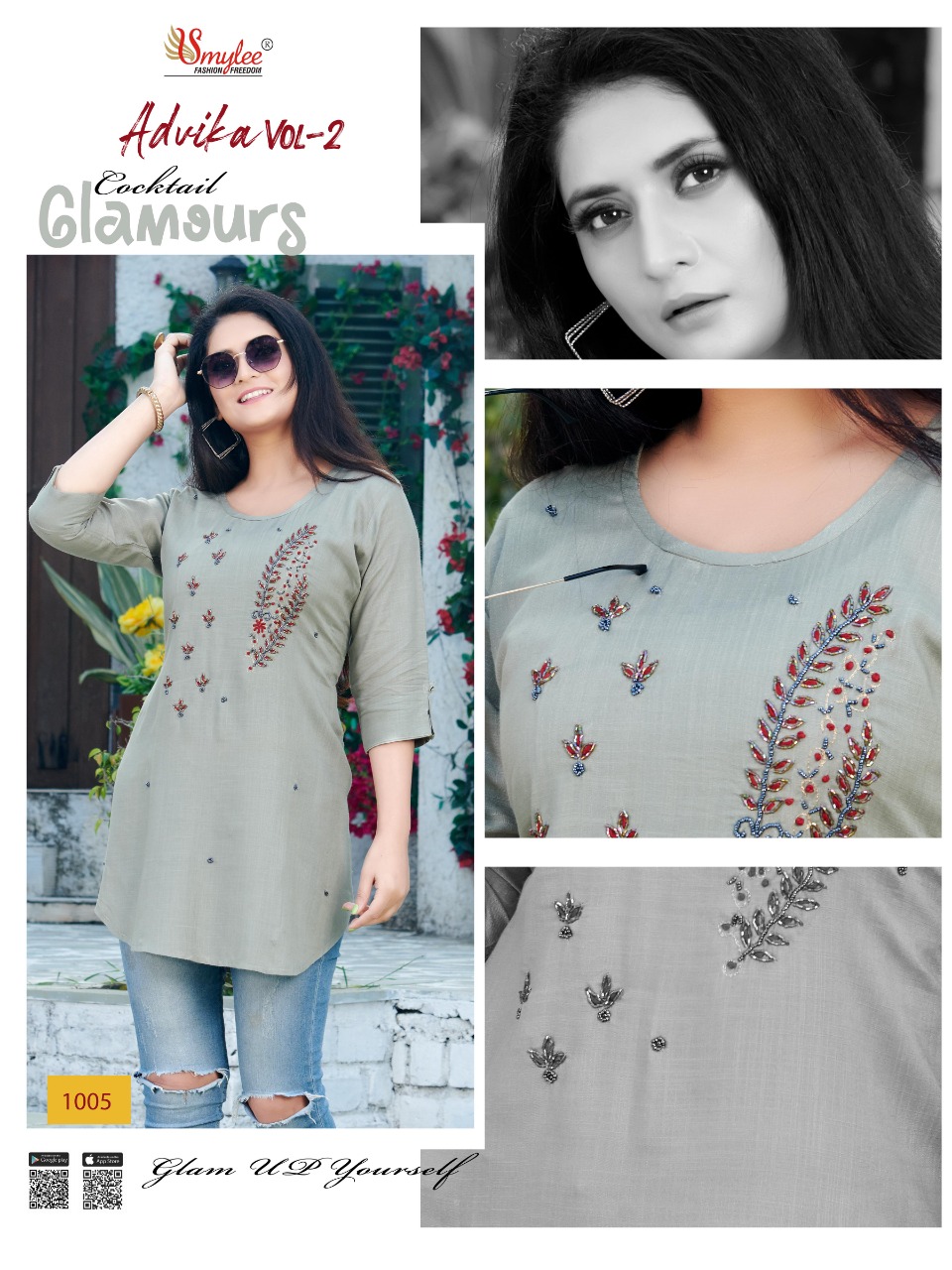 Smylee Fashion Launched Advika Vol 2 Heavy Rayon Slub With Handwork Kurtis Wholesale Dealer Surat