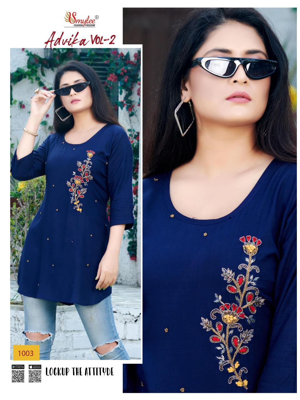 Smylee Fashion Launched Advika Vol 2 Heavy Rayon Slub With Handwork Kurtis Wholesale Dealer Surat