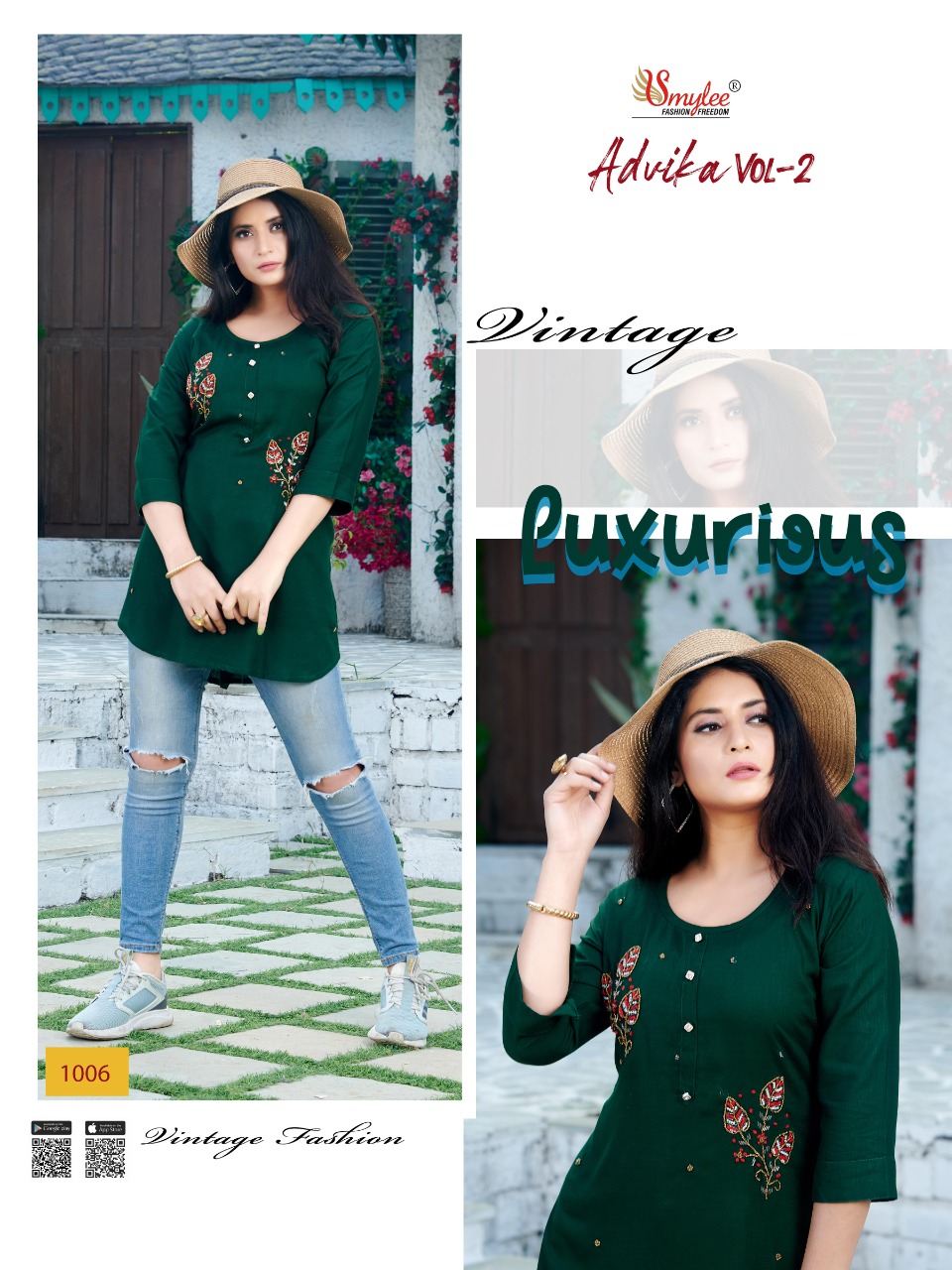Smylee Fashion Launched Advika Vol 2 Heavy Rayon Slub With Handwork Kurtis Wholesale Dealer Surat