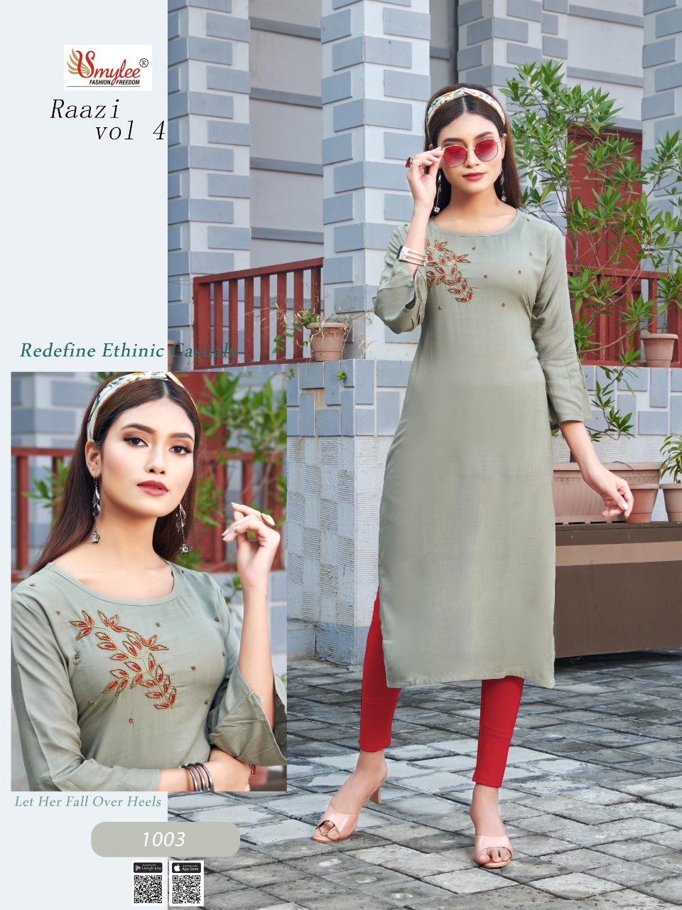 Smylee Fashion Launched Raazi Vol 4 Heavy Slub Rayon With Handwork Kurtis Wholesale Dealer Surat