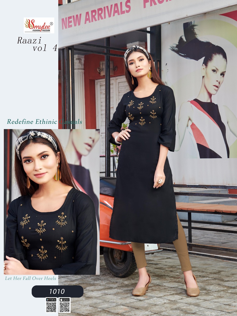 Smylee Fashion Launched Raazi Vol 4 Heavy Slub Rayon With Handwork Kurtis Wholesale Dealer Surat