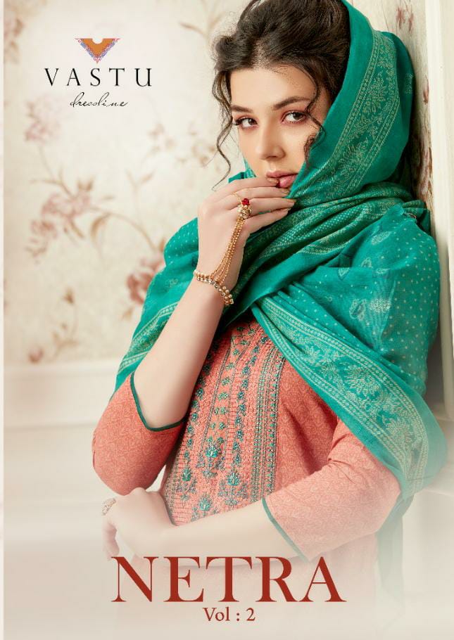 Vastu Tex Launched Netra Vol 2 Lawn Cotton Print With Heavy Work Salwar Suits Wholesale Dealer Surat