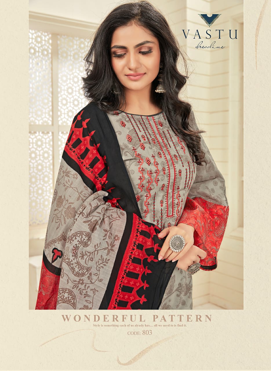 Vastu Tex Launched Samrina Lawn Cotton With Heavy Kashmiri Work Salwar Suits Wholesale Dealer Surat