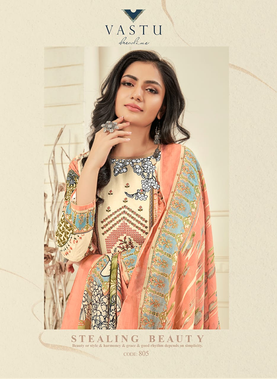 Vastu Tex Launched Samrina Lawn Cotton With Heavy Kashmiri Work Salwar Suits Wholesale Dealer Surat