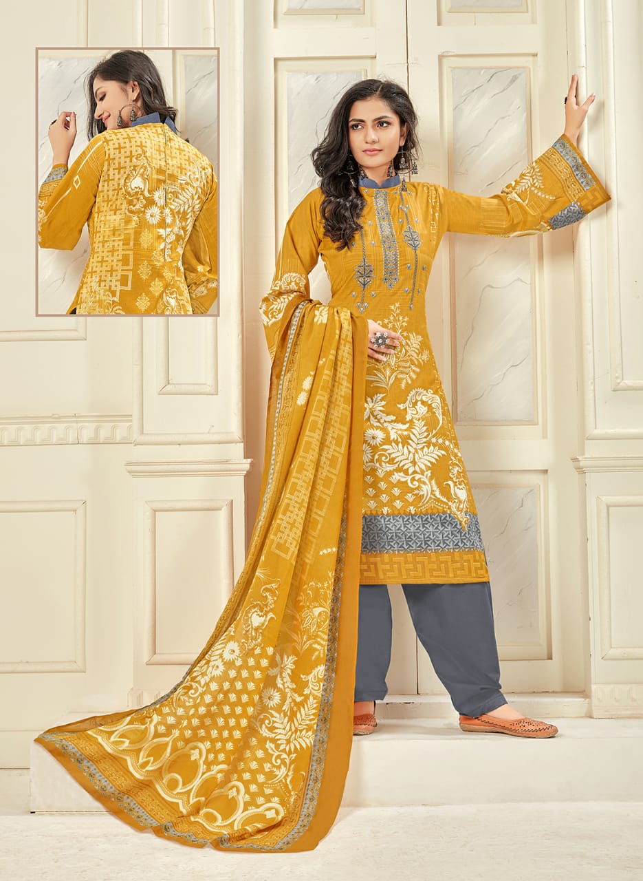 Vastu Tex Launched Samrina Lawn Cotton With Heavy Kashmiri Work Salwar Suits Wholesale Dealer Surat