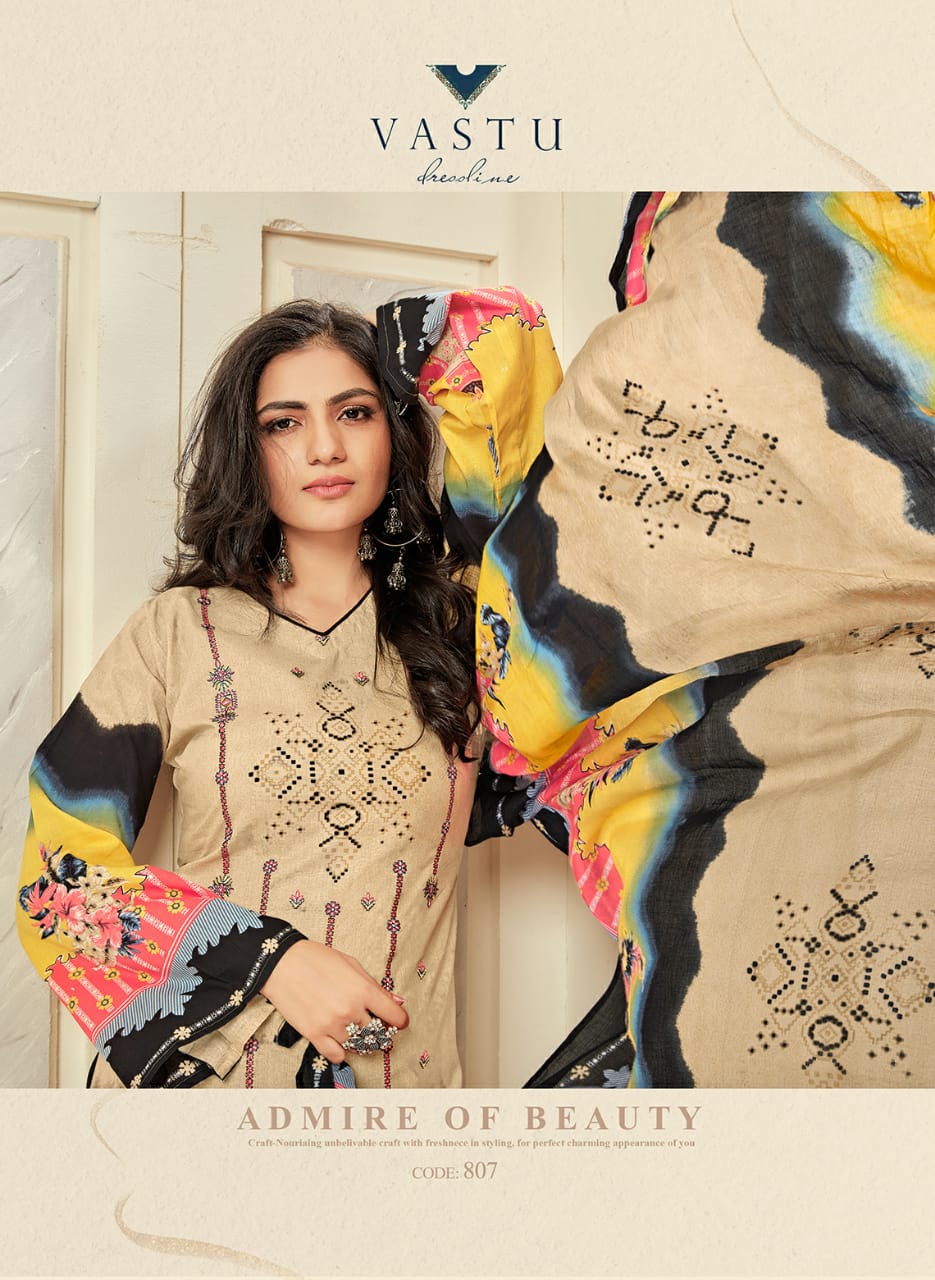 Vastu Tex Launched Samrina Lawn Cotton With Heavy Kashmiri Work Salwar Suits Wholesale Dealer Surat