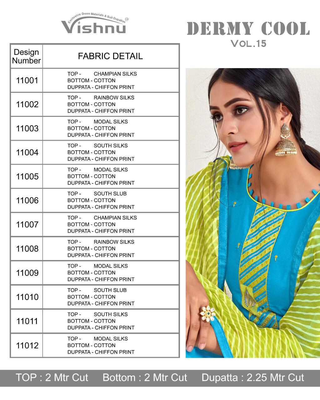 Vishnu Impex Presents Dermy Cool Vol 15 Silk Fancy Designer Salwar Suits