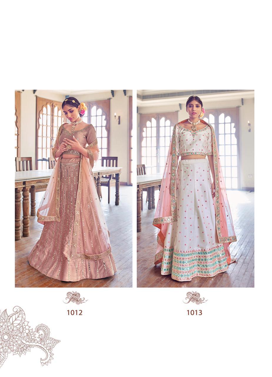 Alizeh Launched Mirror Maze Vol 1 Beautidul Zari Embroidery With Mirror Work Wedding Wear Lehengas Wholesaler Surat
