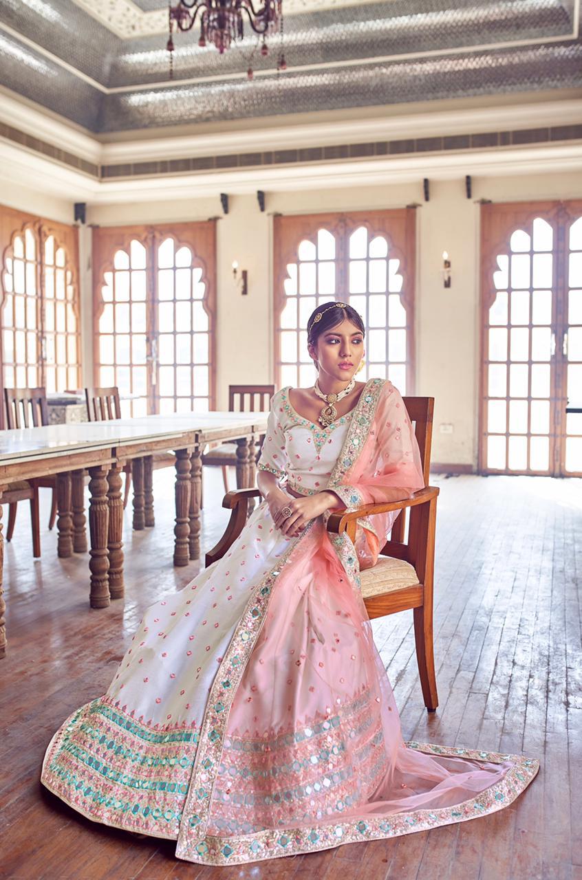 Alizeh Launched Mirror Maze Vol 1 Beautidul Zari Embroidery With Mirror Work Wedding Wear Lehengas Wholesaler Surat