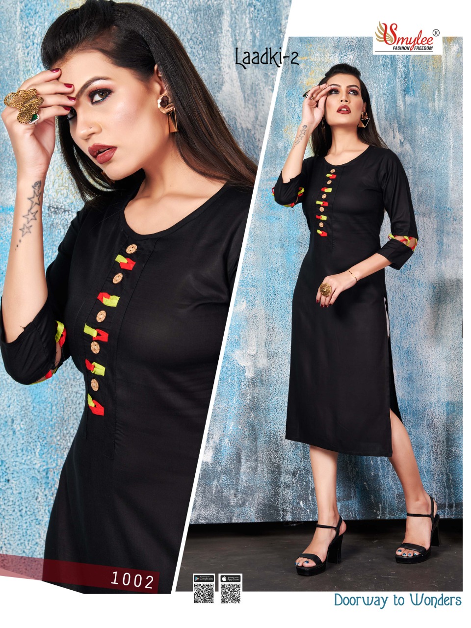 Smylee Fashion Launched Laadki Vol 2 Heavy Rayon Straight Type Long Kurtis Wholesale Dealer Surat