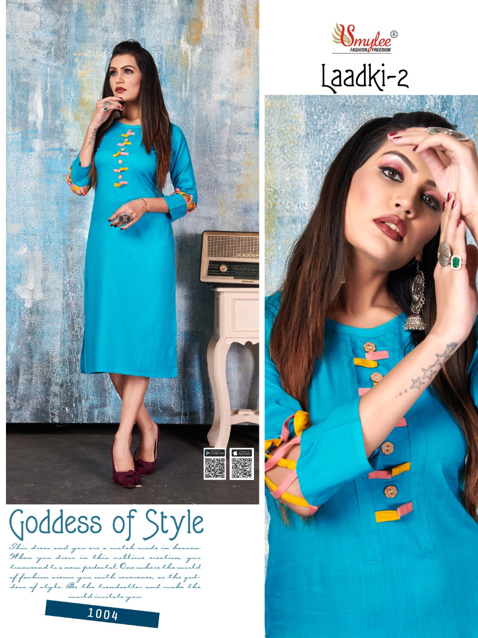 Smylee Fashion Launched Laadki Vol 2 Heavy Rayon Straight Type Long Kurtis Wholesale Dealer Surat