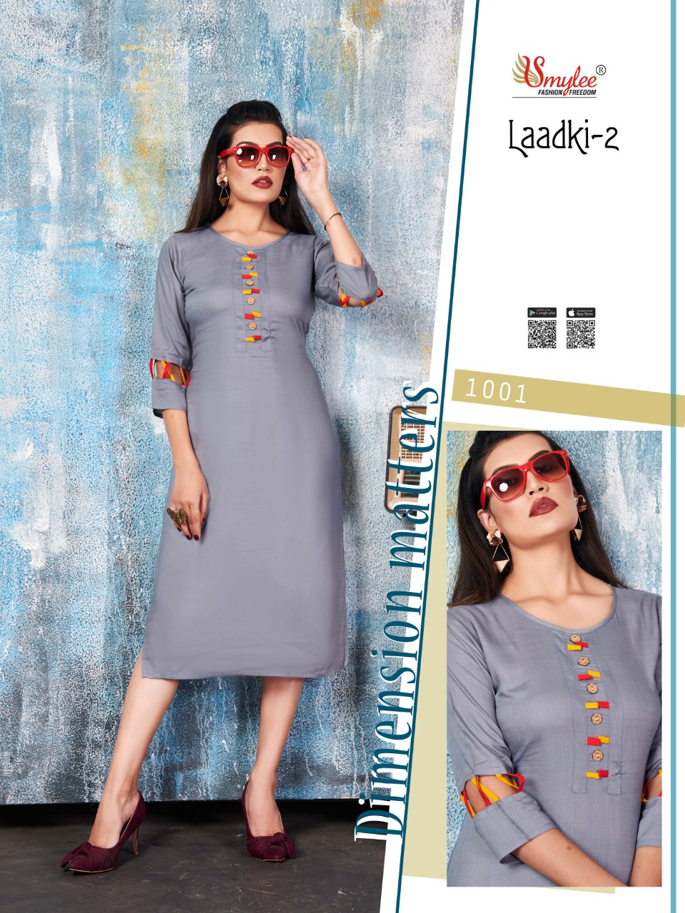 Smylee Fashion Launched Laadki Vol 2 Heavy Rayon Straight Type Long Kurtis Wholesale Dealer Surat