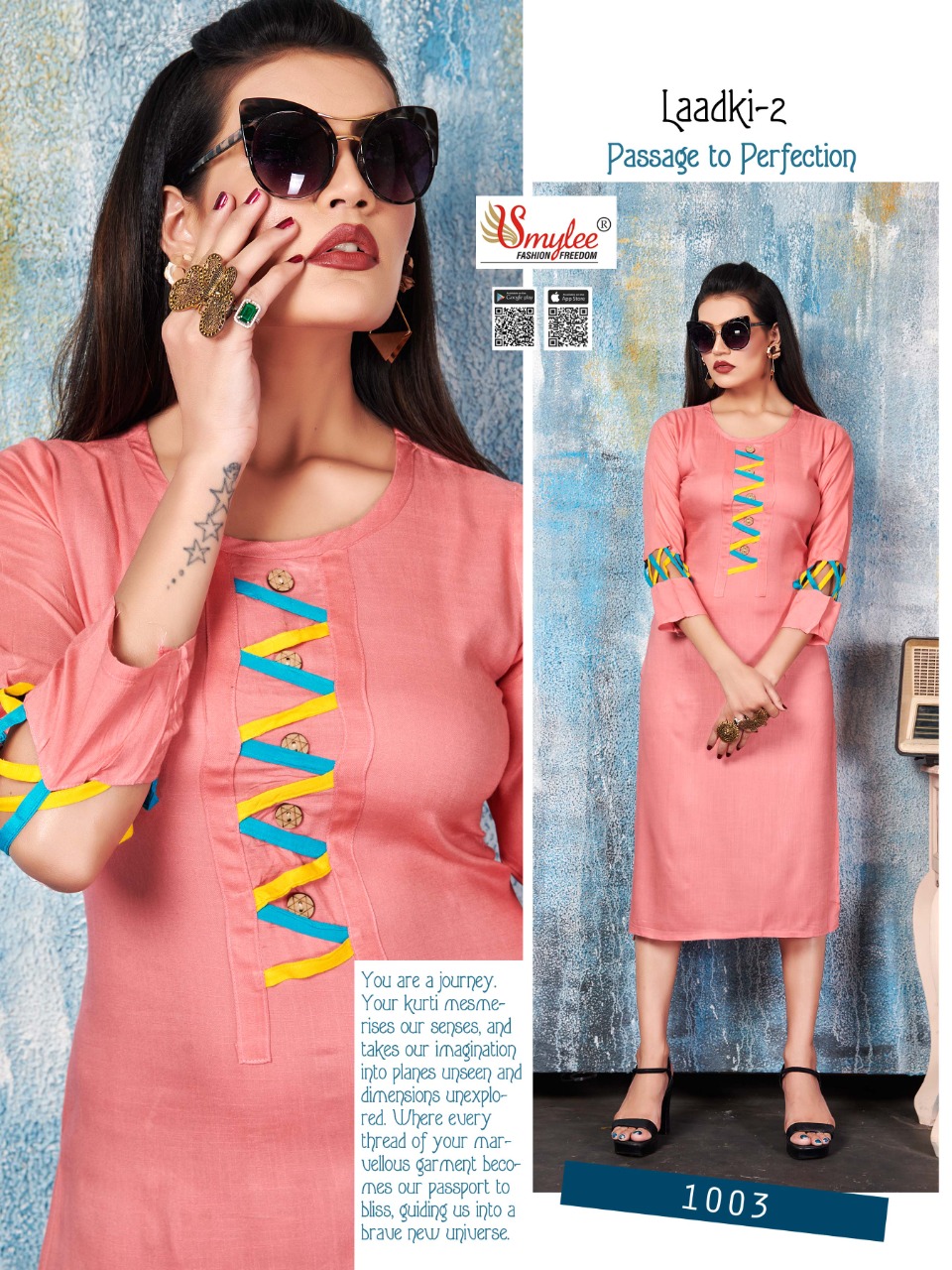 Smylee Fashion Launched Laadki Vol 2 Heavy Rayon Straight Type Long Kurtis Wholesale Dealer Surat