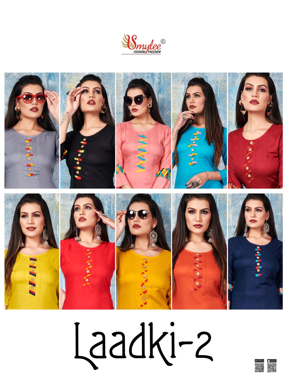 Smylee Fashion Launched Laadki Vol 2 Heavy Rayon Straight Type Long Kurtis Wholesale Dealer Surat