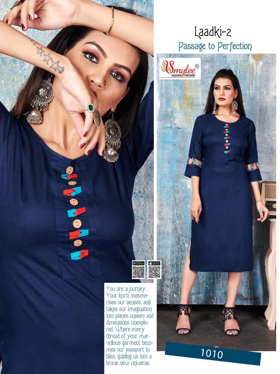 Smylee Fashion Launched Laadki Vol 2 Heavy Rayon Straight Type Long Kurtis Wholesale Dealer Surat