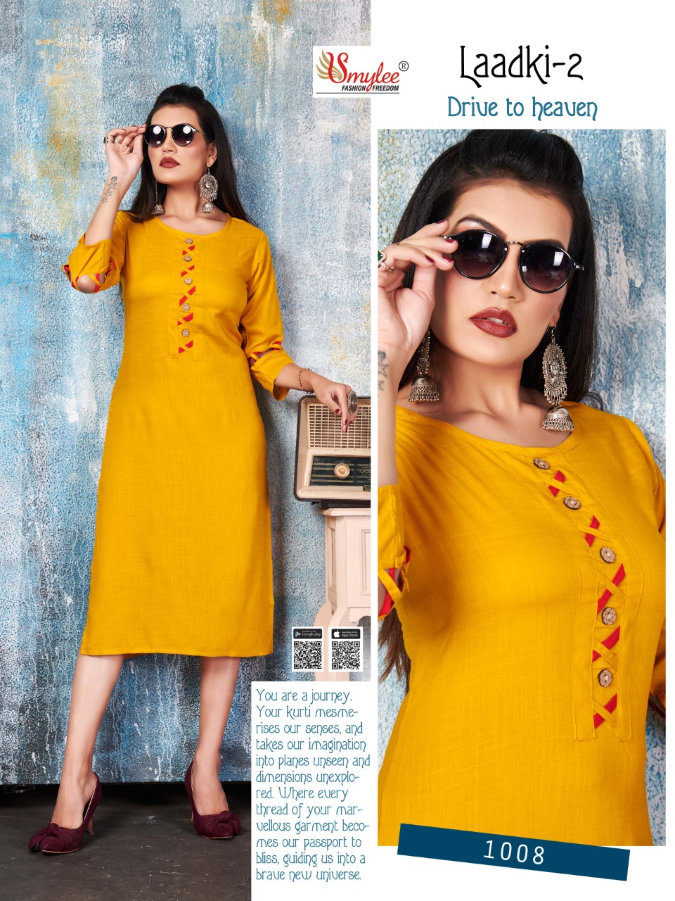 Smylee Fashion Launched Laadki Vol 2 Heavy Rayon Straight Type Long Kurtis Wholesale Dealer Surat