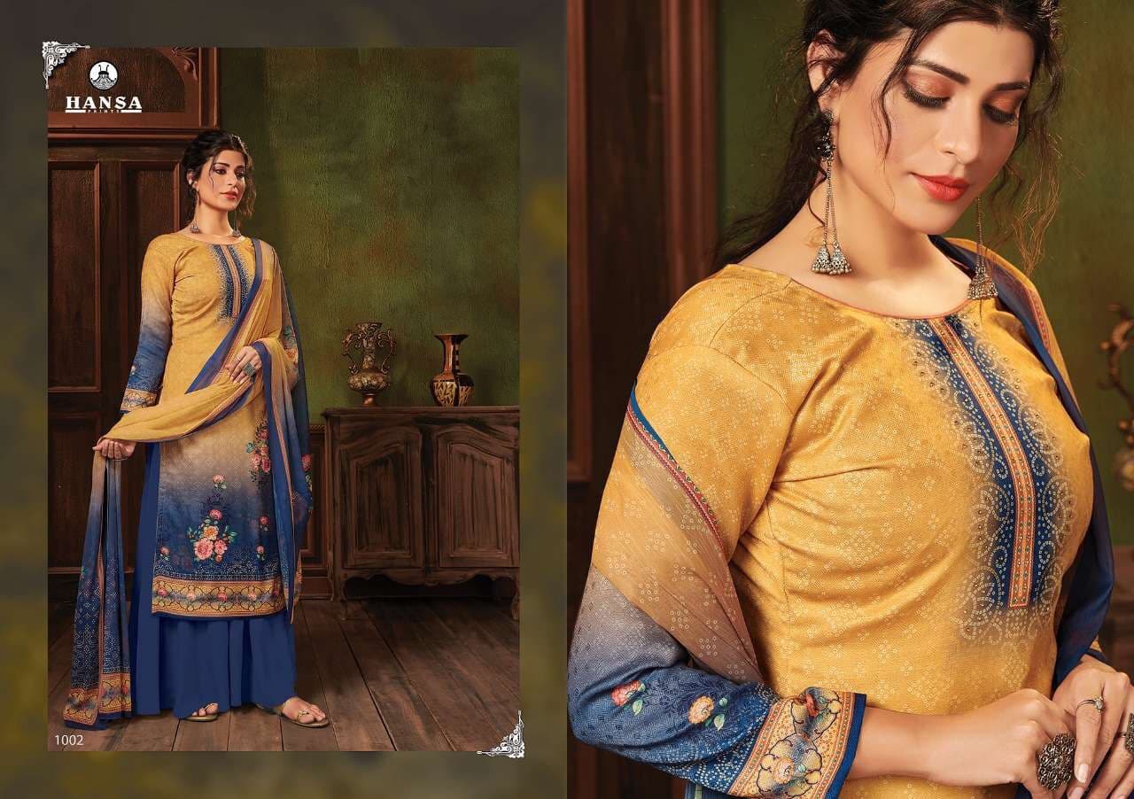 Hansa Hidaya Launched Nargis Pashmina Digital Print With Handwork Salwar Kameez Wholesale Dealer Surat