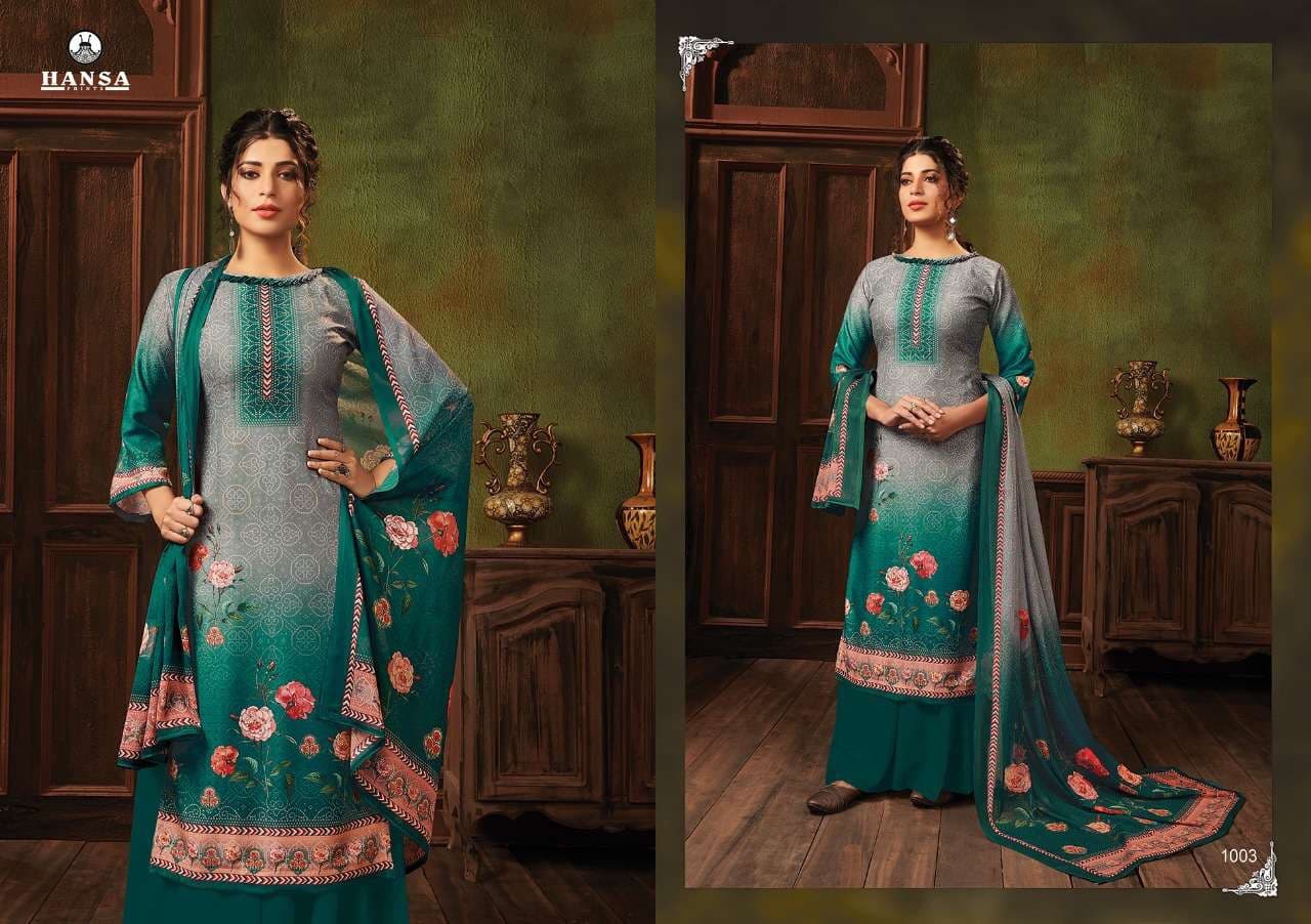 Hansa Hidaya Launched Nargis Pashmina Digital Print With Handwork Salwar Kameez Wholesale Dealer Surat