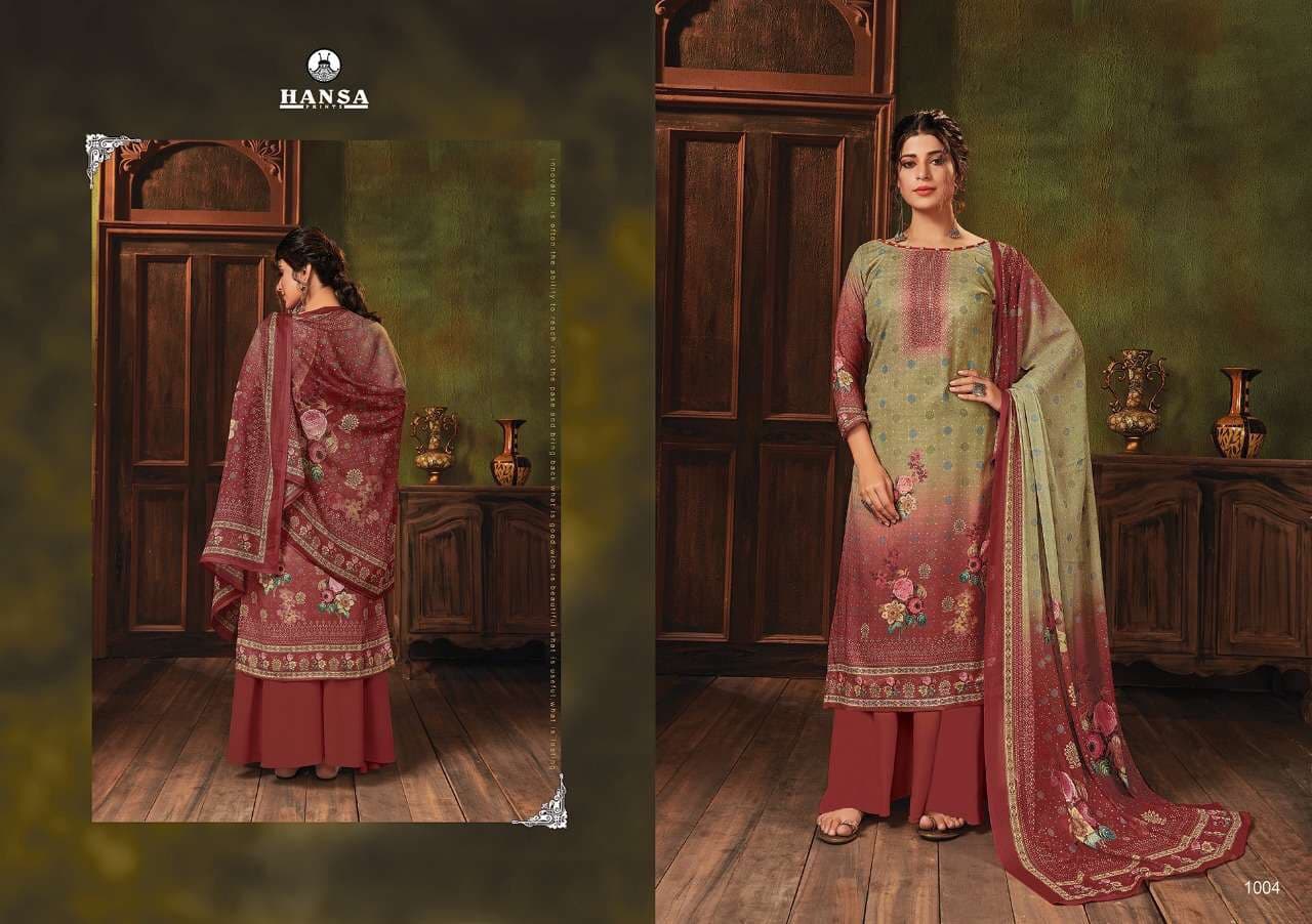 Hansa Hidaya Launched Nargis Pashmina Digital Print With Handwork Salwar Kameez Wholesale Dealer Surat