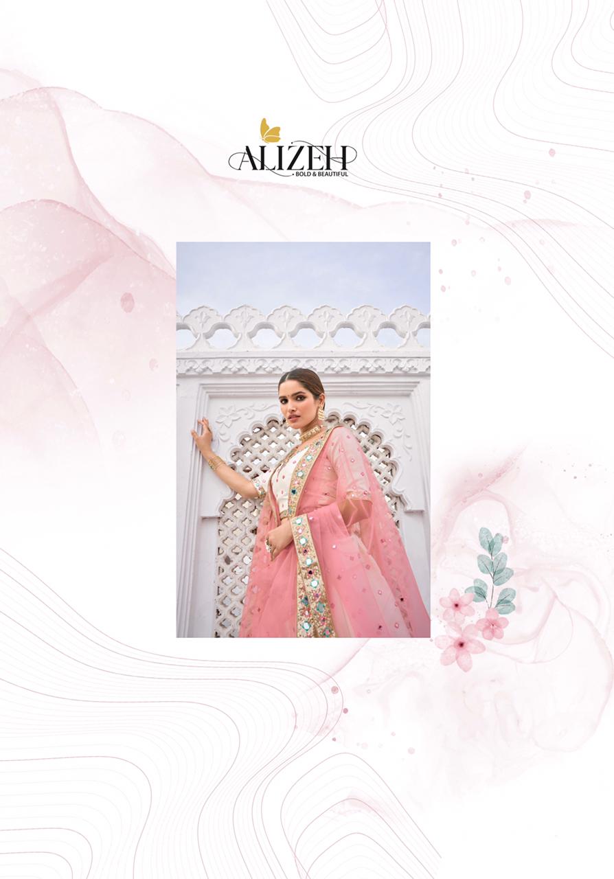 Alizeh Launched Mirror Maze Vol 2 Heavy Silk With Zari Emroidery Mirror Work Wedding Wear Lehengas Wholesale Dealer Surat