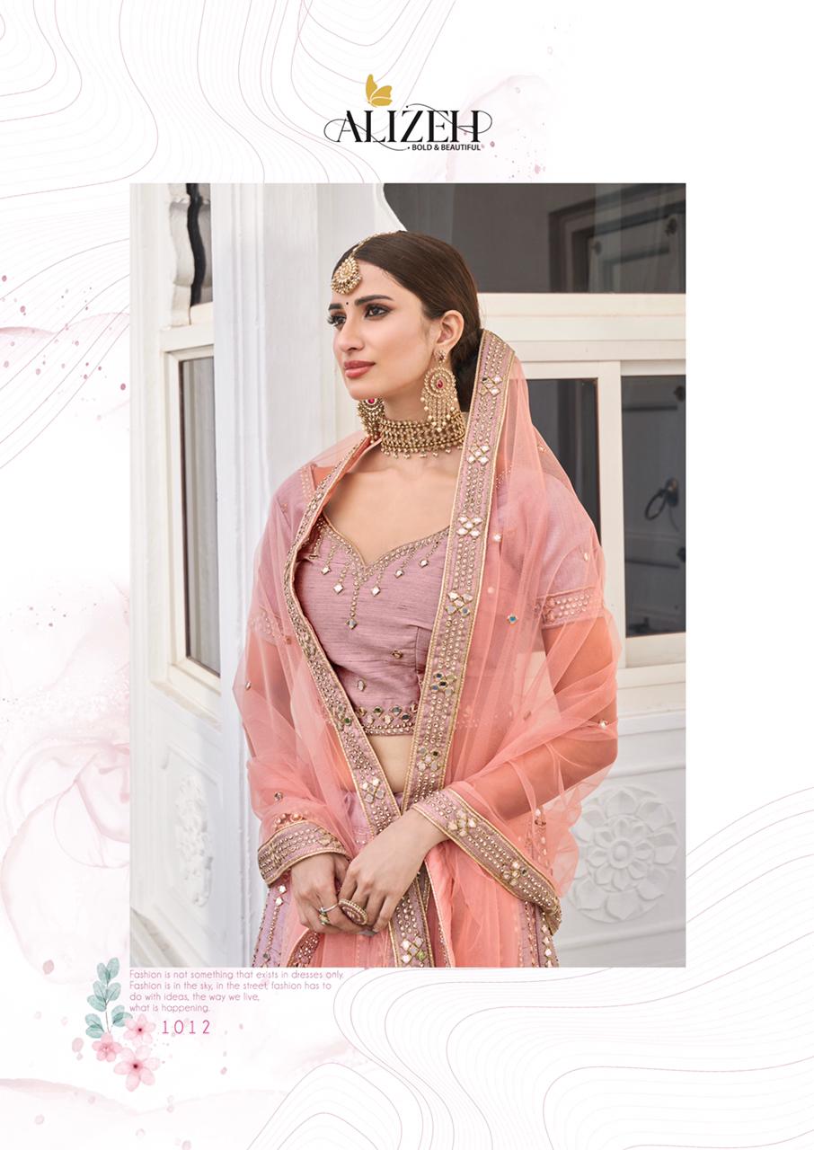 Alizeh Launched Mirror Maze Vol 2 Heavy Silk With Zari Emroidery Mirror Work Wedding Wear Lehengas Wholesale Dealer Surat