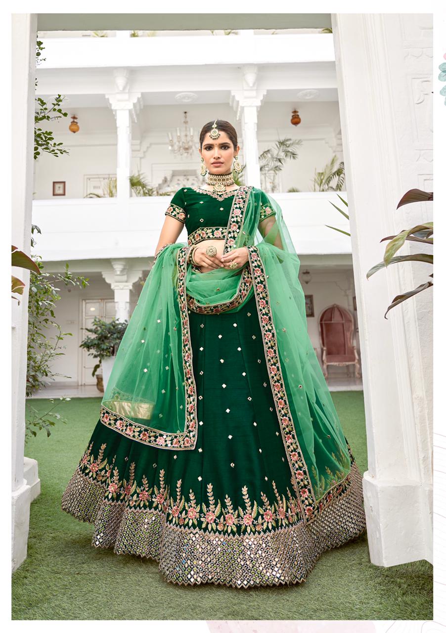 Alizeh Launched Mirror Maze Vol 2 Heavy Silk With Zari Emroidery Mirror Work Wedding Wear Lehengas Wholesale Dealer Surat