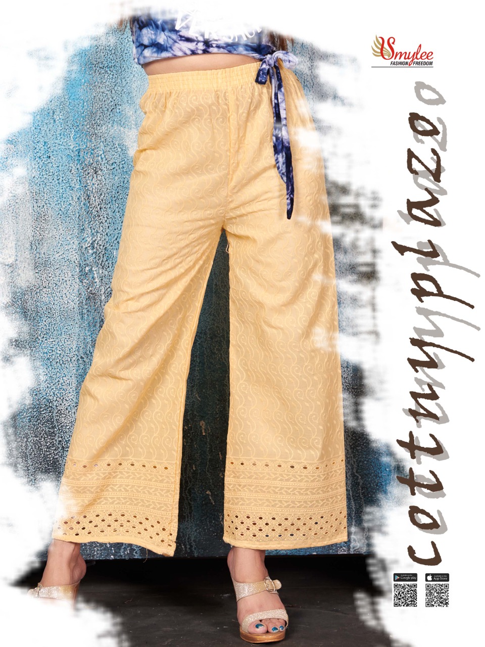 Smylee Fashion Launched Cottny Plazzo Heavy Cotton With Chicken Fabric Plazzo Wholesale Dealer Surat
