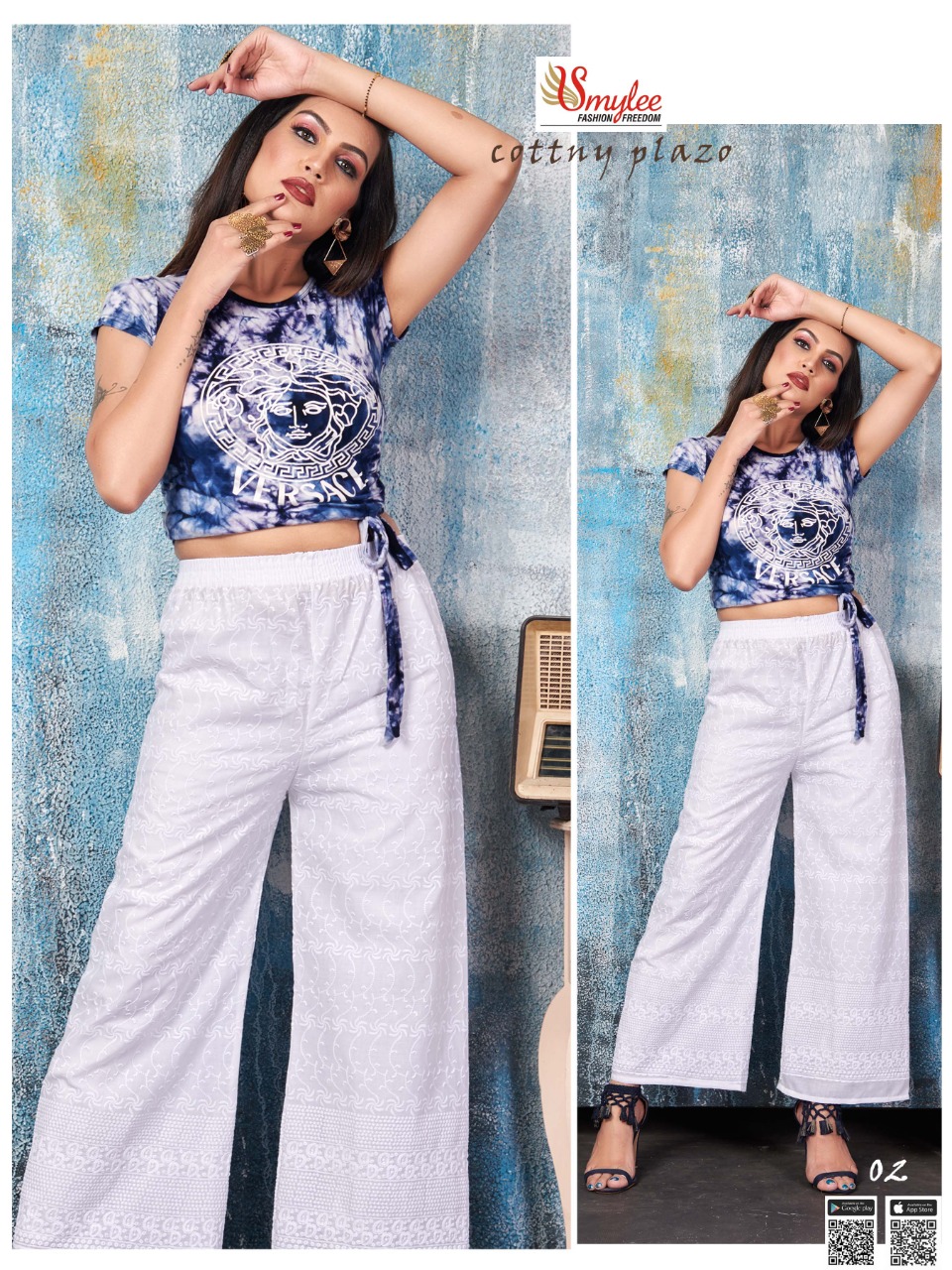 Smylee Fashion Launched Cottny Plazzo Heavy Cotton With Chicken Fabric Plazzo Wholesale Dealer Surat