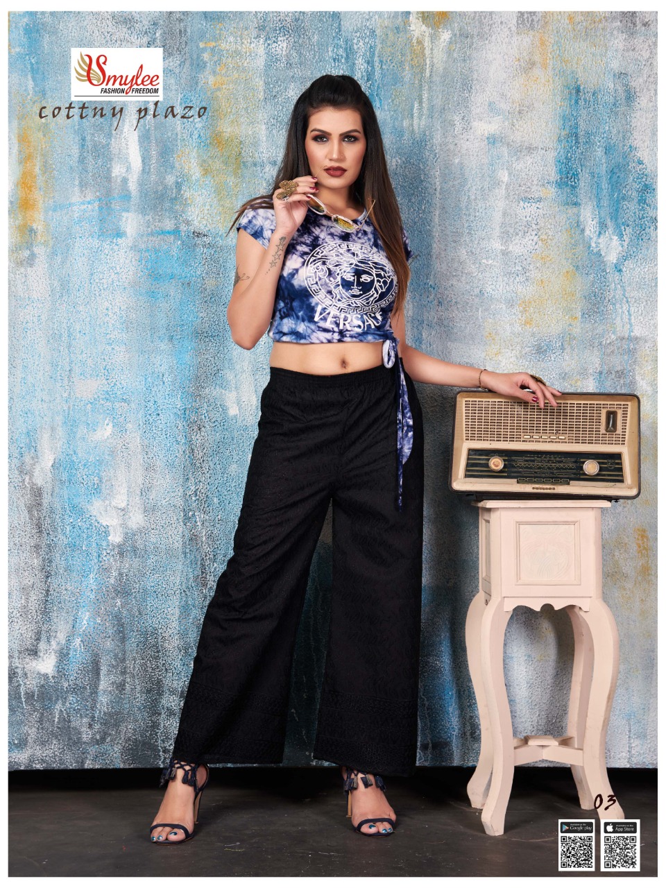 Smylee Fashion Launched Cottny Plazzo Heavy Cotton With Chicken Fabric Plazzo Wholesale Dealer Surat