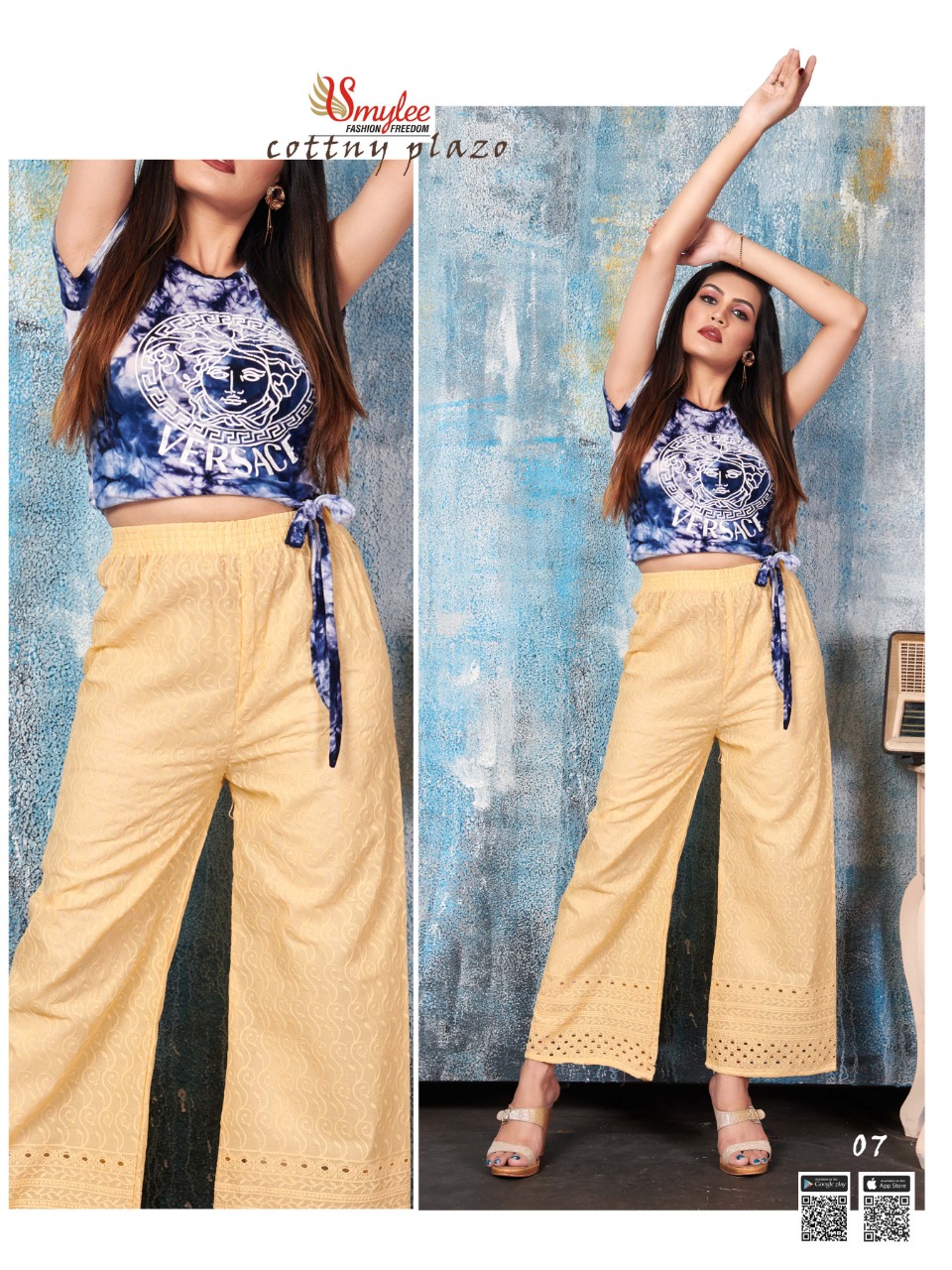 Smylee Fashion Launched Cottny Plazzo Heavy Cotton With Chicken Fabric Plazzo Wholesale Dealer Surat