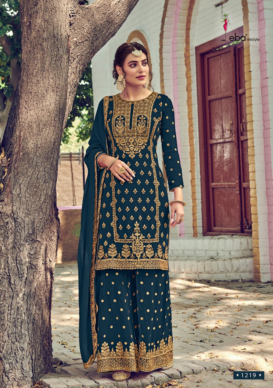 Eba Lifestyle Launched Rose Gold Fox Georgette With Embroidery Daimond Work Pakistani Suits Wholesale Dealer Surat