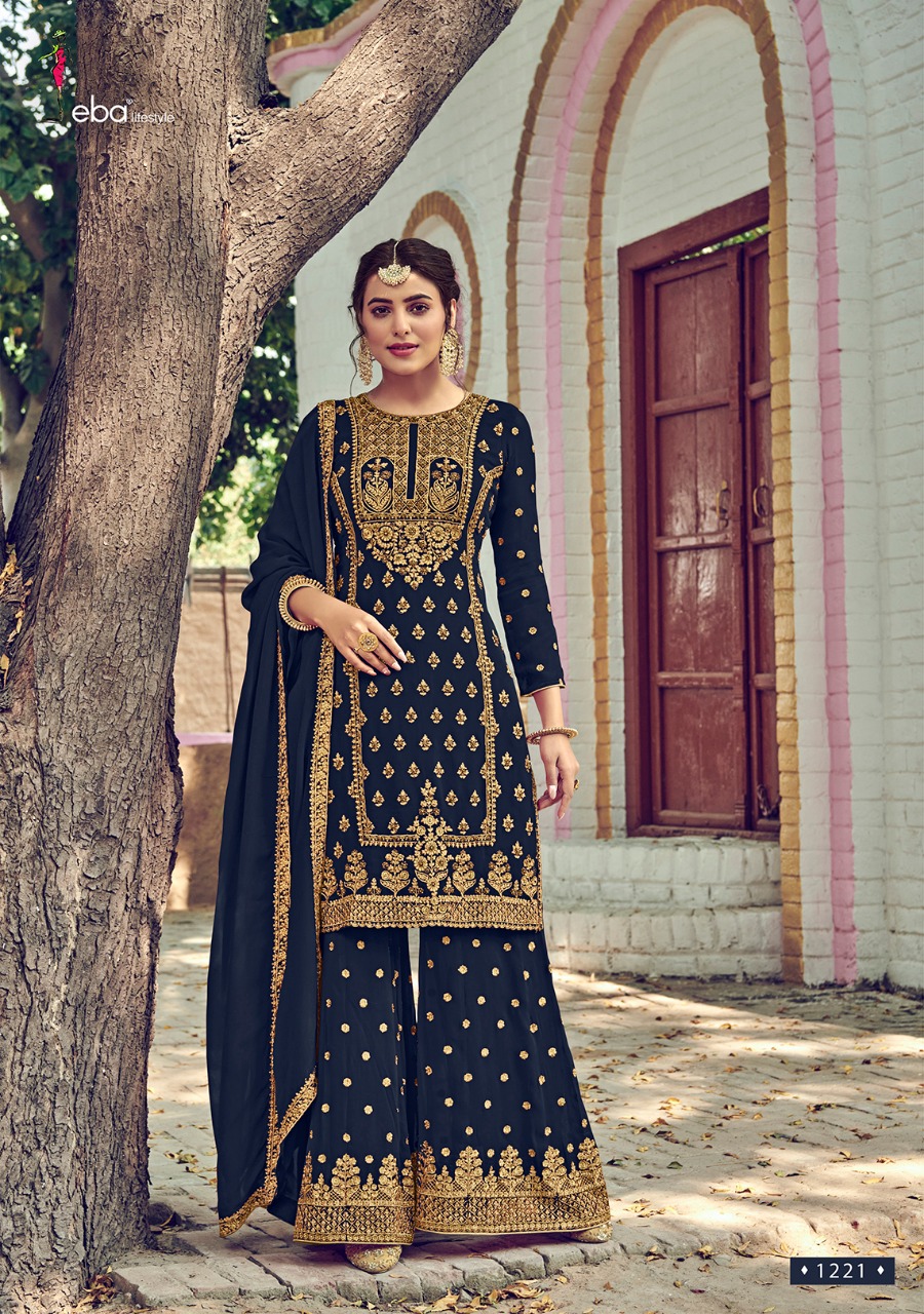 Eba Lifestyle Launched Rose Gold Fox Georgette With Embroidery Daimond Work Pakistani Suits Wholesale Dealer Surat