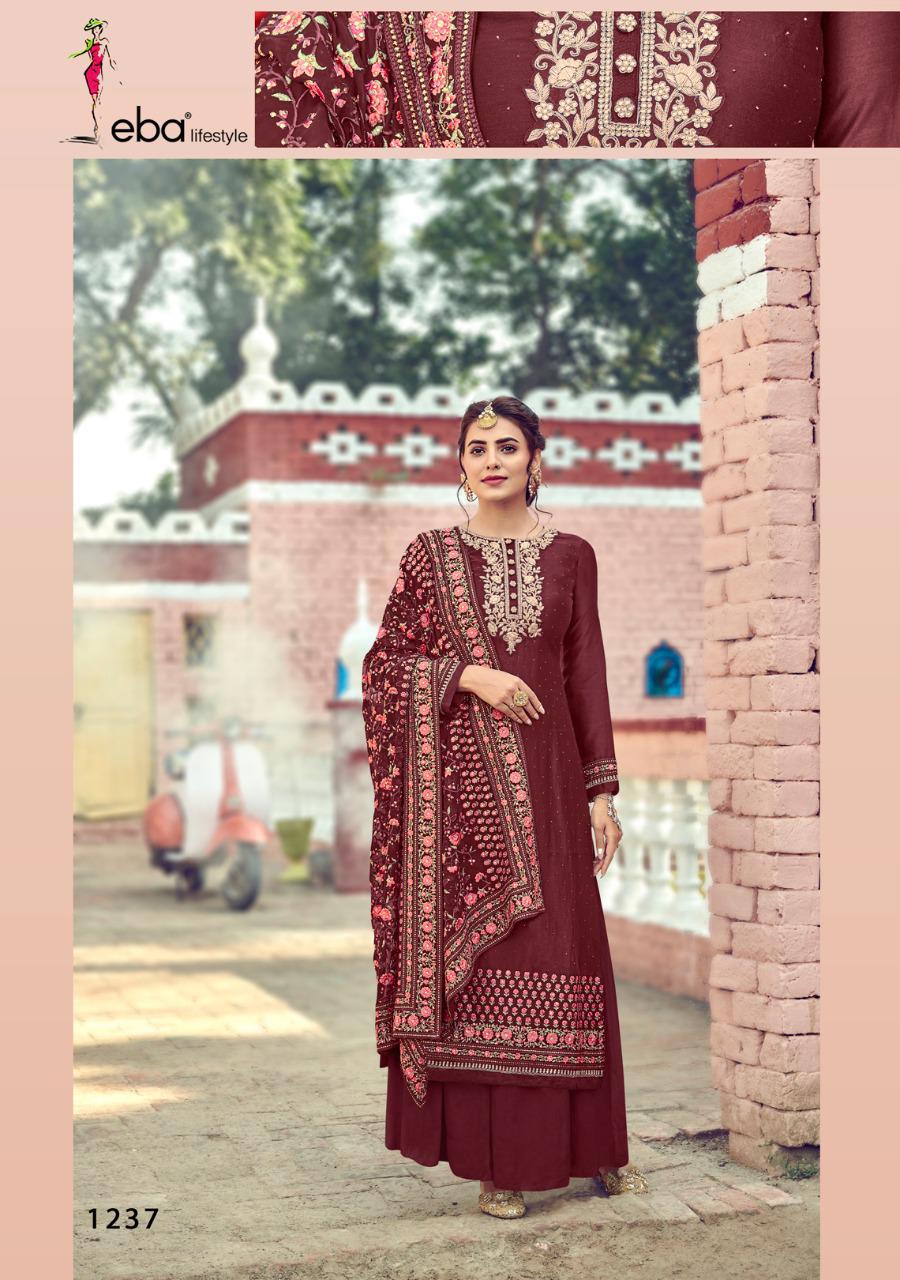 Eba Lifestyle Launched Muskan Pure Viscose Opada With Heavy Embroidery Work Salwar Suits Wholesale Dealer Surat