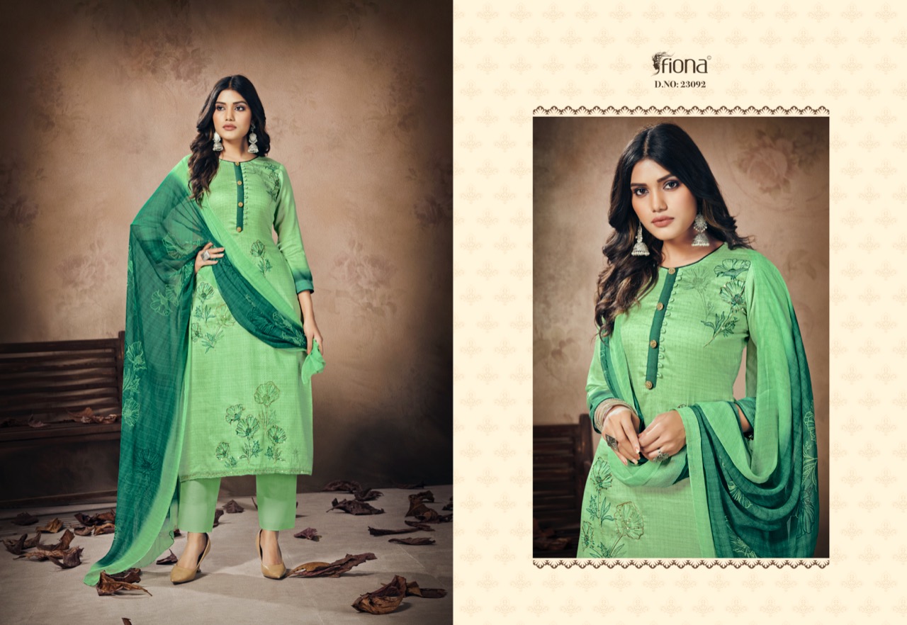 Fiona Launched Nazakat Pure Jam Silk With Embroidery Handwork Fancy Dress Material Suits Wholesale Dealer Surat