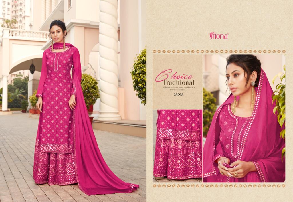 Fiona Launched Ruhi Heavy Chinon Embroidery With Gotta Work Casual Wear Salwar Kameez Wholesale Dealer Surat