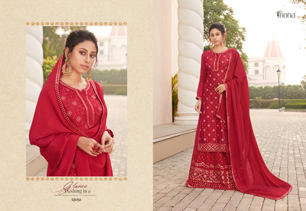Fiona Launched Ruhi Heavy Chinon Embroidery With Gotta Work Casual Wear Salwar Kameez Wholesale Dealer Surat
