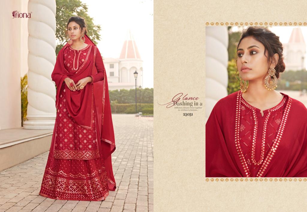 Fiona Launched Ruhi Heavy Chinon Embroidery With Gotta Work Casual Wear Salwar Kameez Wholesale Dealer Surat