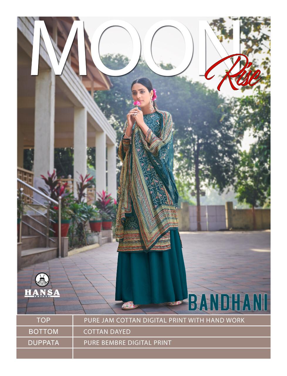 Hansa Launched Bandhani Pure Jam Cotton Digital Print With Hand Work Dress Material Suits Wholesale Dealer Surat