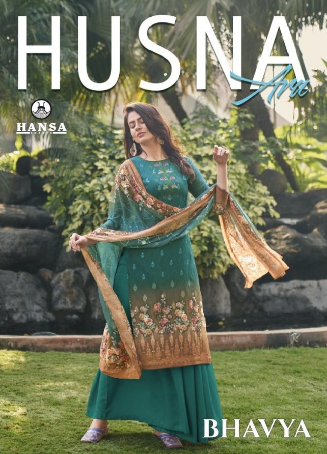 Hansa Husna Launched Bhavya Georgette Digital Print With Work Fancy Designer Salwar Kameez Wholesale Dealer Surat