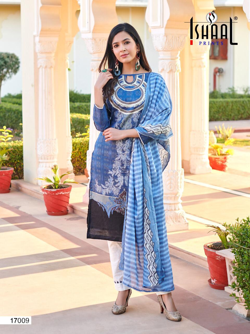 Ishaal Print Launched Gulmohar Vol 17 Pure Lawn Fancy Designer Party Wear Salwar Suits Wholesale Dealer Surat