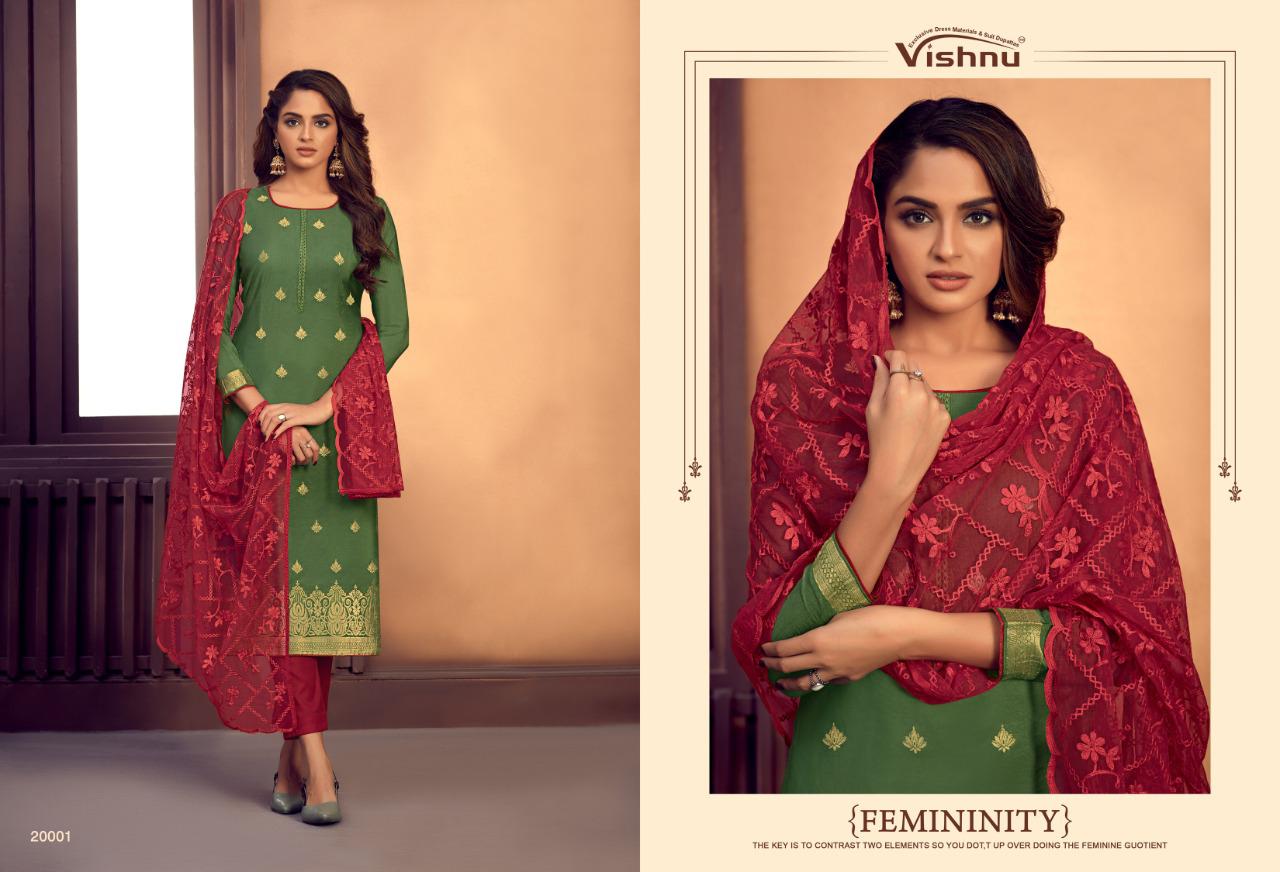 Vishnu Impex Launched Natalia Gadwal Jacquard Fancy Designer Dress Materials Suits Wholesale Dealer Surat